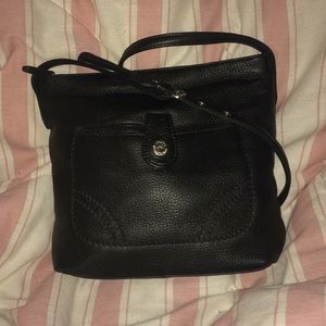 Black leather bag